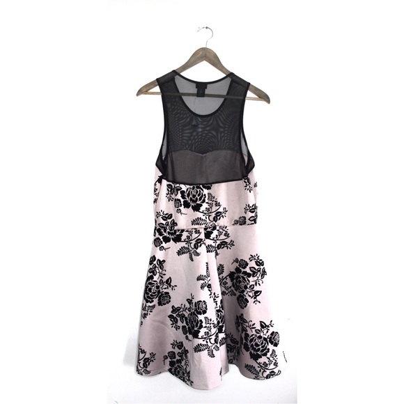 Rue 21 NWT Raised Velvet Sheer Top Sweetheart Neckline Fit and Flare Mini Dress - Picture 4 of 7